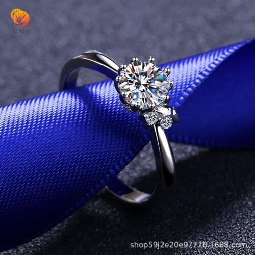 UMQ 925 Silver Princess Bow Moissanite Ring Excellent Cut 0.5 ct Pass Diamond Test D Color Stone Solo Ring Women Classics