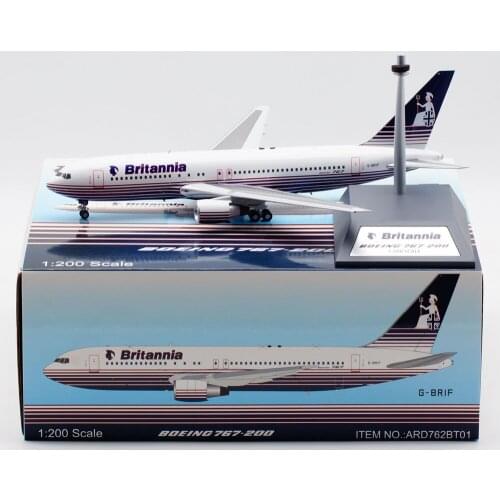 1:200 Alloy Collectible Plane Gift INFLIGHT ARD762BT01 Britannia Airlines Boeing 767-200ER Diecast Aircraft Jet Model G-BRIF