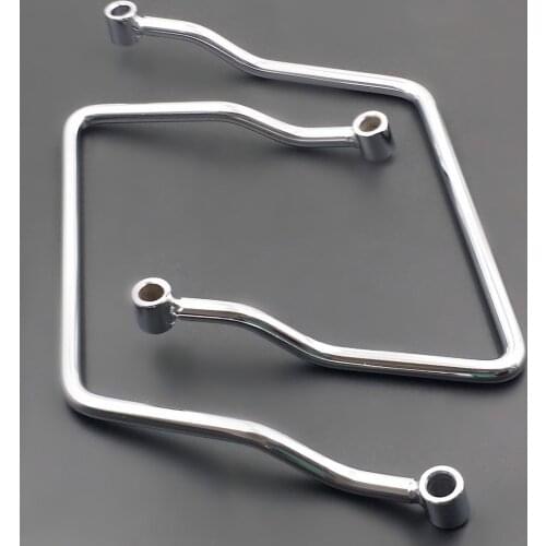 Chrome 16cm Saddlebag Support Bar Mount Bracket Cruiser Touring Custom Motorbike