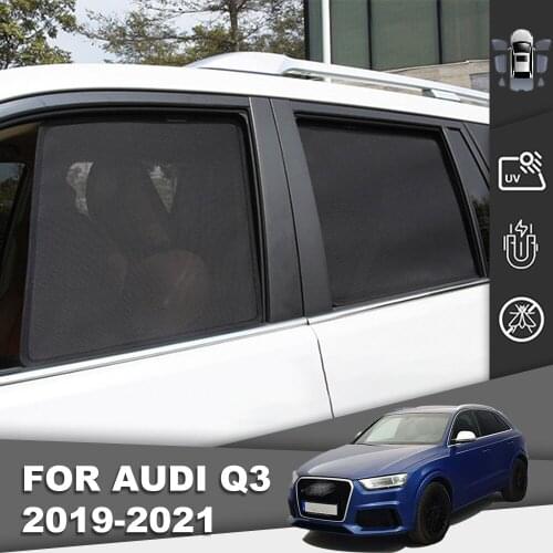 For Audi Q3 2019-2021 Vehicle Sunshade Foldable Side Black Reflective Insulation Window Mesh Auto Door Frame Blackout Curtains