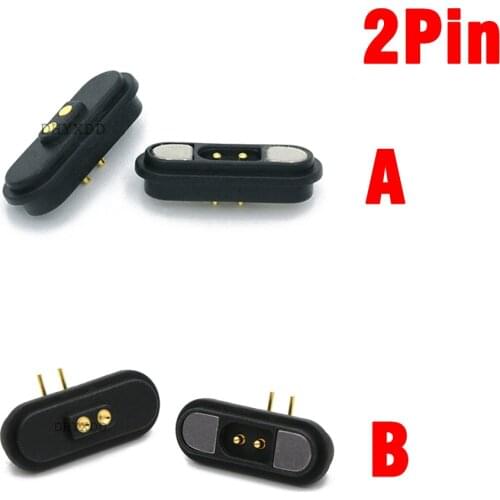 1 Pair 3A Magnetic Pogo Pin Connector 2 Positions Pitch 2.2 MM Spring Loaded Header Contact Strip Power Charge Data Transfer