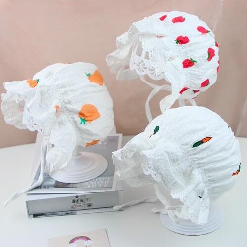 Soft Cotton Baby Hat Strawberry Printed Newborn Baby Girls Sun Hat Spring Summer Infant Toddler Cap Baby Stuff