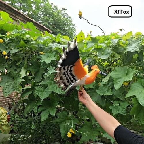 New simulation orange Hoopoe bird model foam&furs wings Hoopoe lifelike bird doll gift about 35x50cm xf0777