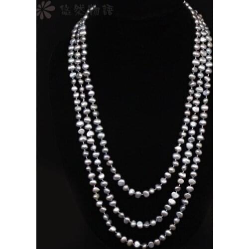 Natural freshwater pearl irregular shaped pearl necklace sweater chain 8-9MM 80 inches
