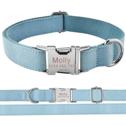 AiruiDog Personalized DOG Collar Durable Nylon Custom Engraved Dogs ID Name tag XS S M L