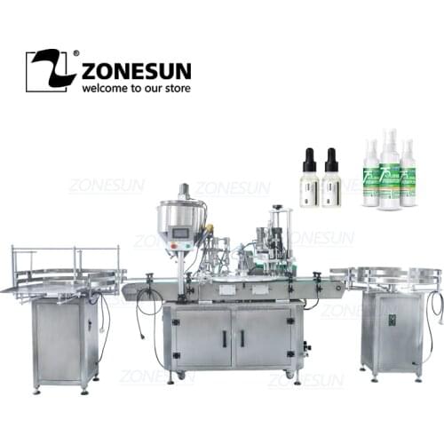 ZONESUN Full Automatic Production Line Small Bottle Eye Drop Vial Bottle Filling And Capping Machine Custom Mold