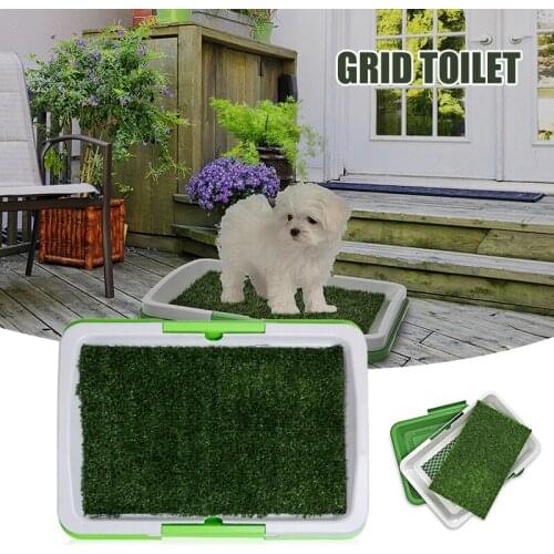 Portable Dog Potty with Artificial Grass Detachable Pet Toilet with Grille Puppy Bathroom Trainer Turf Patch 3 Layers _WK