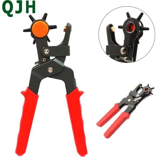 Professional leather Belt Belt positioning punch tool 2.0mm~4.5mm 6 size rotating leather punching tool manual punching pliers