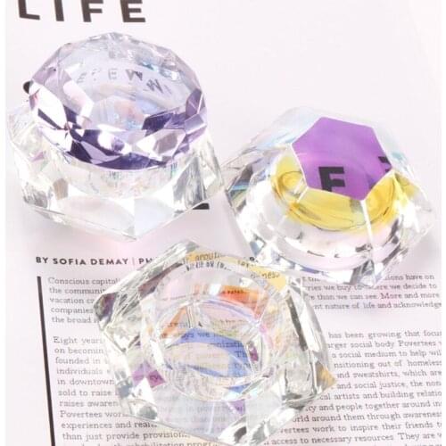 Q1QD 1 Pc Colorful Nail Art Dappen Dish for Acrylic Liquid Powder Nail Crystal Bowl