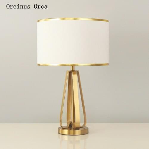 American luxury golden desk lamp study bedroom bedside lamp post modern creative led iron decorative desk lamp