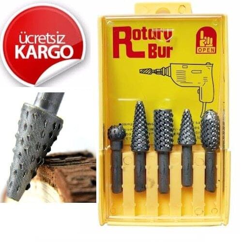 GERMAN MADE 5 PARTS ROTARY RASP BOARD-WOOD CARVING SET-DRILL BIT DIAMOND TIP WOOD CARVING GARDEN CARE MODIFICATION TAMİRAT