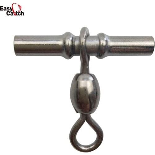 10Pcs/lot Cross Line Crane Fishing Swivel With Solid Ring Brass Tube Fishing Line Connector Fishing Accessories