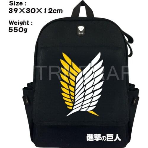 Attack on Titan Backpack Men Women Canvas Japan Anime Printing School Bag for Teenagers Travel Bags Mochila Galaxia