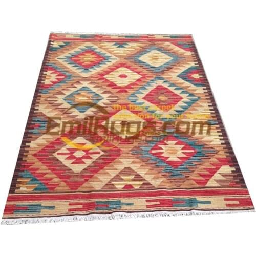 Kilim Fabric Handmade Home Carpets For Living Room Geometric Carpet Bedroom Carpet Bohemian Wool Knitting Carpets