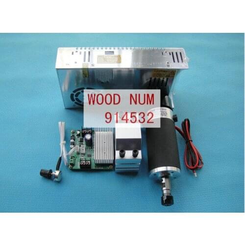 ER11 48V 400W brushed high speed air cooled spindle motor + Mach3 Speed Governor Regulator52mm Spindle Fixture+ Power Supply