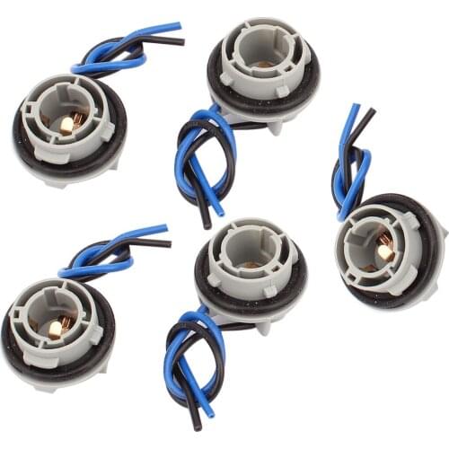 X Autohaux 5 Pcs Gray 1156 Light Bulb Socket Lamp Holder Connector Adapter Wire Harness