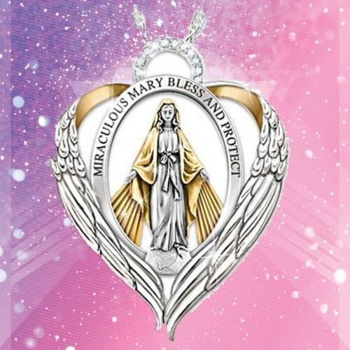 Virgin Mary Pendant Lovely Necklace Vintage Fairy Wings Choker Wholesale Items Cheap Fairy Jewellery Jewelry for Women Chain