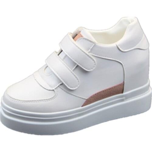 Inner high and low white shoes women 10cm spring 2019 new net red sports and leisure wild was thin womens shoes