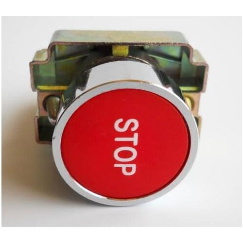 1PC) 1NC XB2-BA4342 Symbol Momentary RED (Stop) Flush Push-button