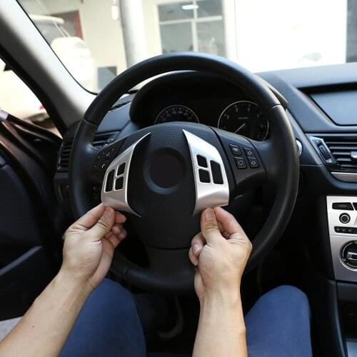 2pcs ABS Chrome Car Steering Wheel Button Frame for BMW X1 E84 2010-2013 Year Modle 3 Series 2005-2012 Year Modle Accessories