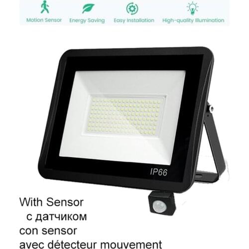 220V 10-100W LED FloodLight Spotlight Exterior Street wall reflector Lights Wireless led Adjustable Angle Motion Sensor Light Se