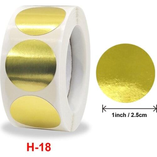 500pcs Stickers Gold Solid Round Heart Stickers seal labels scrapbooking for Package stationery sticker 1inch/roll