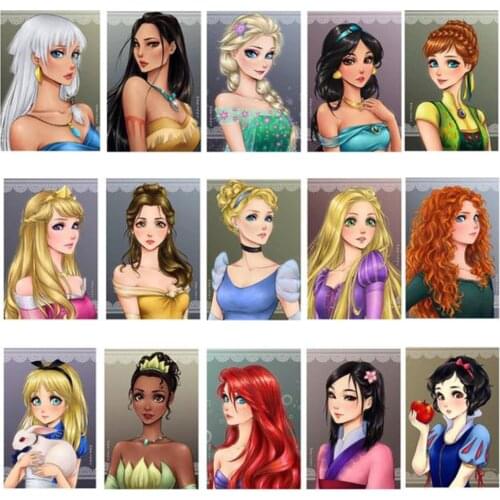 5D Diamond Embroidery Full Set Cute Girl Diamond Mosaic Cartoon Princess Diamond Painting Full Square Daimond-painting Kid Gift