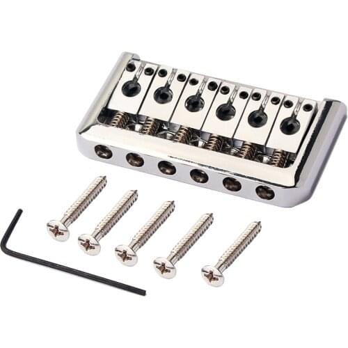 6 Saddle Hardtail Bridge Top Load Electric Guitar Tailpiece With 4Pcs Screws And