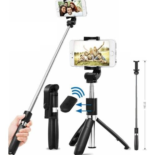 BT Selfie Stick Tripod Portable Mini Extendable Live Streaming Tripod For 55mm-85mm Phone Selfie Stick Tripods Dropshipping