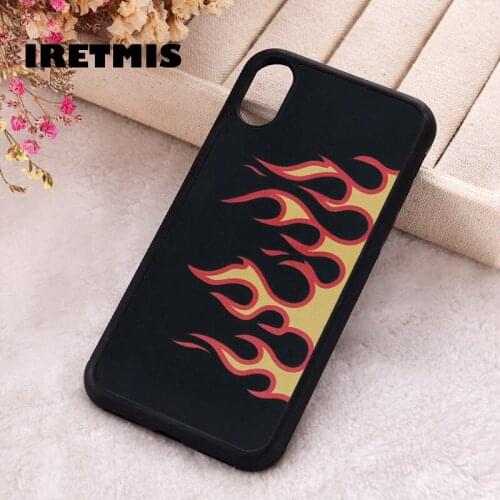 Iretmis 5 5S SE 2020 Phone Cover Case for iPhone 6 6S 7 8 Plus X Xs XR 11 12 Mini Pro Max Rubber Silicone Flame Print