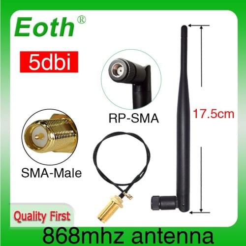 868MHz 915MHz Antenna 5dbi RP-SMA Connector GSM 915 MHz 868 MHz antena outdoor antenne +21cm RP-SMA/u.FL Pigtail Cable