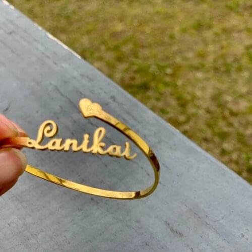 Customized Double Layer Nameplate Bracelet & Bangle Personalized Custom Cuff Bangles Women Men Gold Color Jewelry birthday Gift