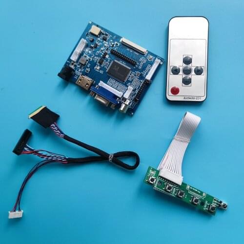 Kit Work for CLAA156WA11A 1366X768 monitor LCD Screen Controller Board remote display 2AV VGA AV 40pin driver panel LED HDMI