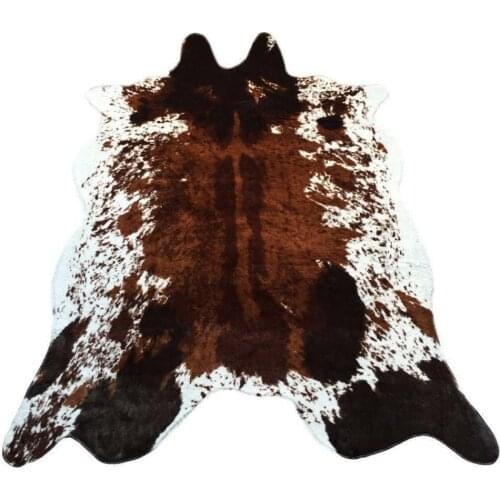 Faux Cowhide Skin Fur Cow Print Rug Large Size 6.9'x4.6' Feet Faux Rug Animal Printed Area Rug Mat Carpet