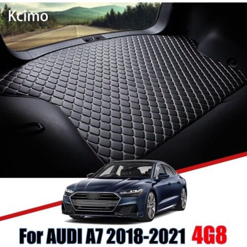 Leather Car Trunk Mat For Audi A7 4G8 2018 2019 2020 2021 Trunk Boot Mat Liner Pad Cargo pad Carpet Q7 Quattro Tail Cargo Liner