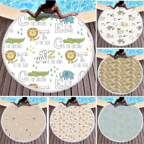 Cartoon lion animal Round beach towel Microfiber towel Towels Towel beach Large beach towel Beach mat beach towel miraculous spa