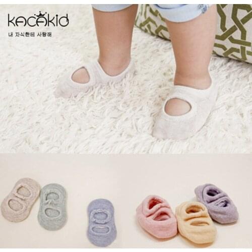 Summer Thin Breathable Kids Baby Boys Girls Anti-slip Hollow Socks 100% Cotton Baby Socks Rubber Slip-resistant Floor Socks 0-4Y