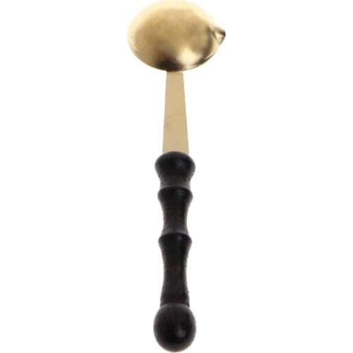 Brass&Wood Spoon For Melt Wax Dissolve Wax Seal Stamp Envelope Craft