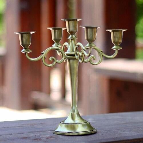 Metal 1/3/5-Arm Candle Holder Candlestick Romantic Dinner Holiday Wedding Decor for home decor evening parties ornament