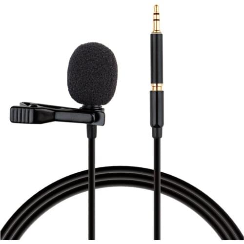 Mini Clip-on Lavalier Microphone Lapel Condenser Mic 3.5mm Plug for Smartphone PC Laptop Chatting Singing Karaoke with Carry Bag