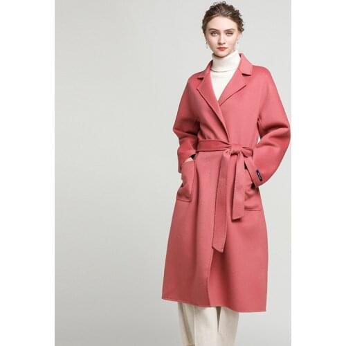 MLCRIYG 2019 Autumn Winter Coat Women Warm Wool Coat Female Long Womens Cashmere Coats Double-sided Woolen Jacket Outwear YQ329