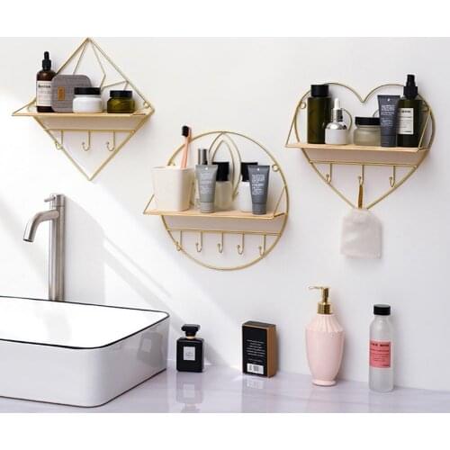 Multi-function Storage Wrought Iron Racks Wall Key Hook Hanging Basket Creative Wall Decoration Storage Racks wall hooks