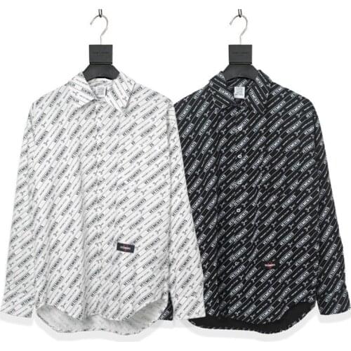 VETEMENTS Ins new VTM vehicles casual hip hop high street lettered long sleeve shirt men and women