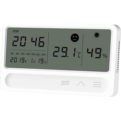 LCD Time Desktop Table Clocks Indoor Digital Temperature Sensors LCD Humidity Meter Gauge Air Quality Tester