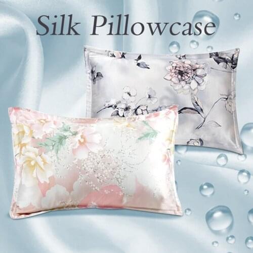 2021 New Natural Printing Bedding Mulberry Silk Pillowcase Cover Home Decoration Comfort Sleep High End Quality Pillowcase Cover