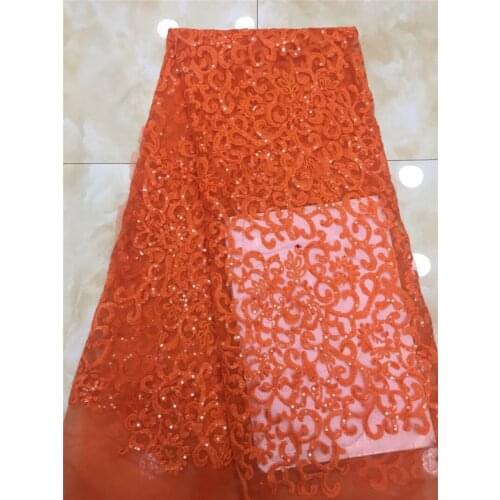 New lace fabric african tulle net lace with sequins for evening dress latest design wholesale (5yard/lot) JRB-10805
