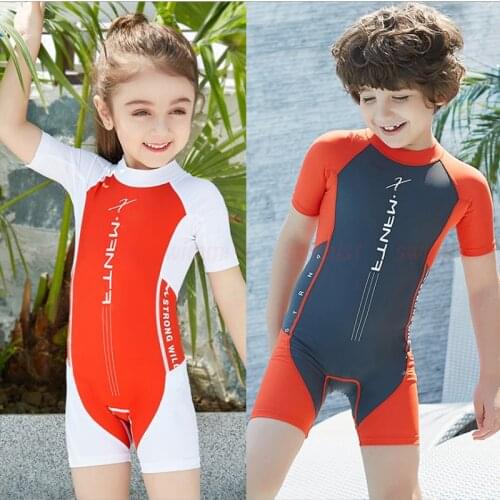 2021 NEW ARRIVAL DIVE & SAIL ONE PIECE KIDS GIRLS BOYS SHORT SLEEVES WARM WETSUIT DIVING SUIT SURFING SWIMWEAR UPF 50+ 18842