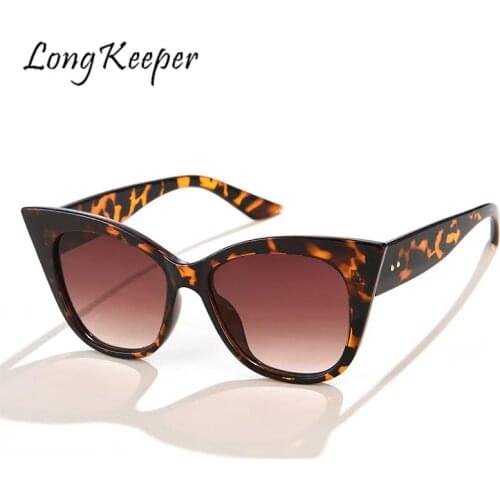 New Trend Fashion Cat Eye Sunglasses Women Brand Designer Female Gradient Points Sun Glasses Big Frame Ladies Leopard Glasses