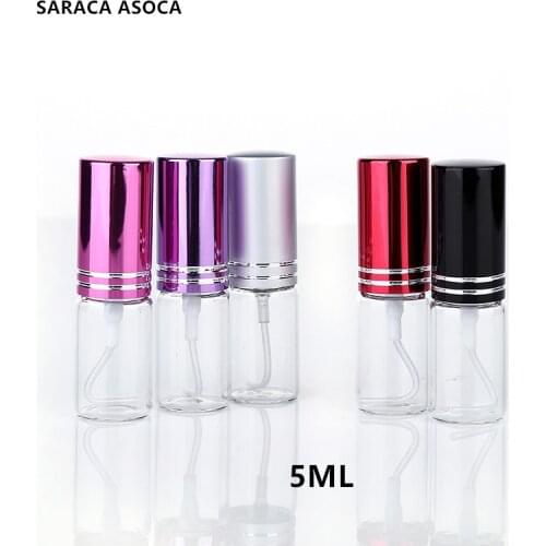 5ml Transparent Glass Spray Bottle Sample Mini Perfume Atomizer Bottles 100PCS/LOT