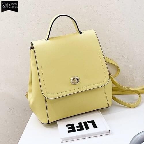 Fashion Soft Leather Small Backpacks for Women Luxury Brand Designer Backpack Female Cute Backpack for School Teenager Girls